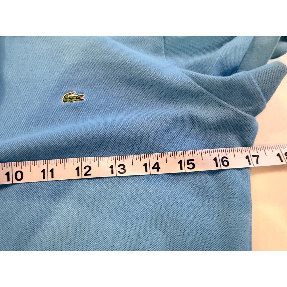 Lacoste Womens Blue Short Sleeve Cotton Pique Polo Shirt Size 40 Made in France - Picture 6 of 6